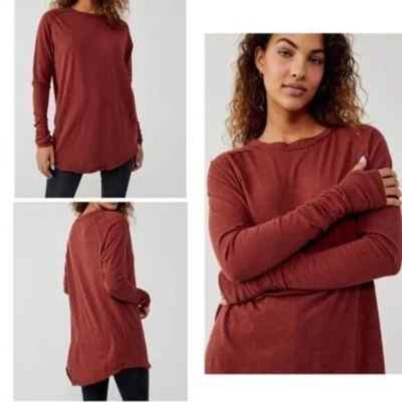 We the Free Arden Oversized Rust Tee L - Picture 3 of 9